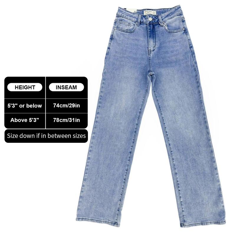 Women's Slouchy Denim High Waist Multi-Pocket Wide Leg Jeans